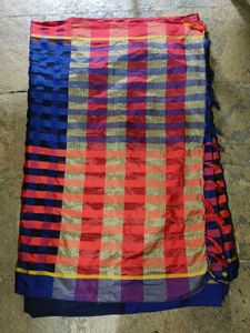 Vibrant Checkered Silk Saree
