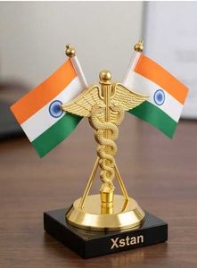 Medical Caduceus symbol with Desk Flag