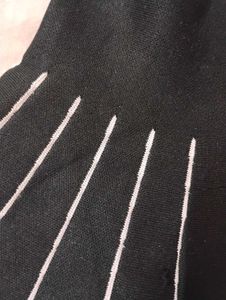 Black Pleated Skirt With White Strips