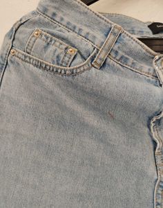 Light Wash Split Hem Jeans