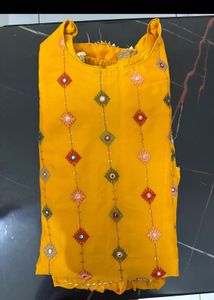 Yellow Embroidered Kurta Set