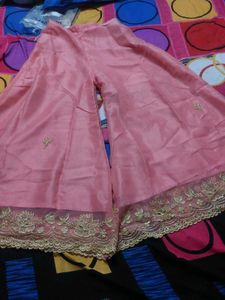 pakistani Beautiful Pink sharara Set with Gold Emb