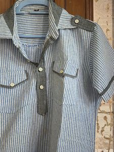 Striped Short Sleeve cotton  Kurta