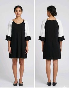 Chic Black & White Raglan Dress