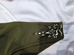 🇳🇿💫🎀Olive Green  Bottom with Embellishme