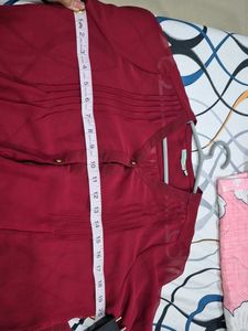 Burgundy Button-Up Blouse