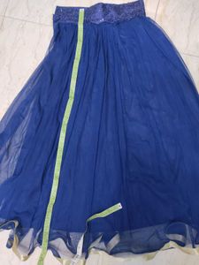 Royal Blue Net Skirt with Sequins