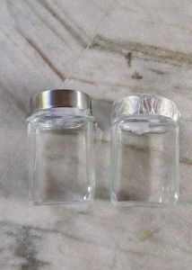 Set of 2 Glass Jars with Lids