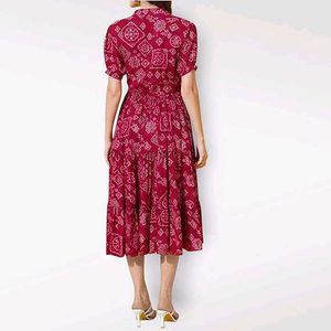 Femvy Anarkali Fit &amp; Flare Tiered Midi Dress