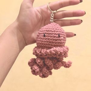Handmade Crochet Jellyfish Keychain