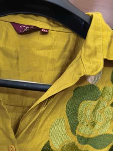 Yellow Embroidered Tunic Top with pant