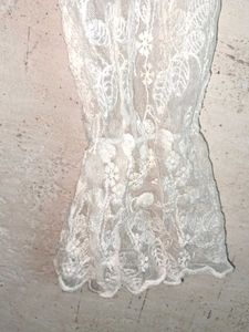 Elegant White Lace Top Sheer