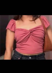 Ruffled Sleeve Crop Top