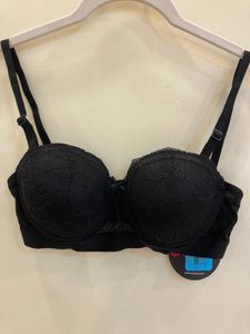 Clovia Women Balconette Lightly Padded Bra (Black)