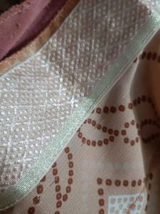 peach bandhej Saree