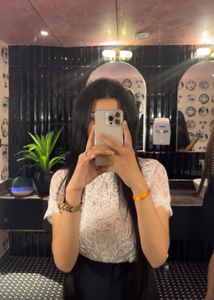 White Lace Embroidered Crop Top