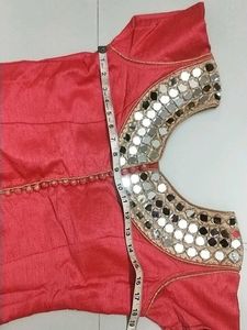 Pink and beige Indo-western Gown with du