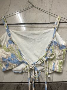 Kendall &amp; Kylie Smocked Crop Top