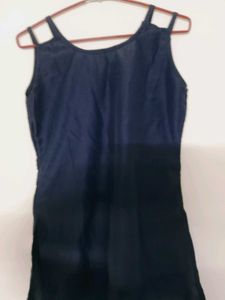Embroidered Navy Blue Kurta