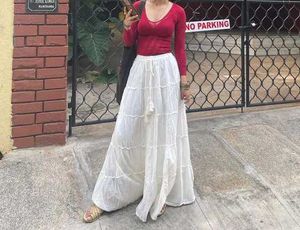 ETHNIC WHITE SKIRT