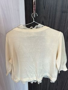 Beautiful White Half Shrug with Laces
