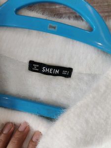 Shein Cozy White Fuzzy Sweater