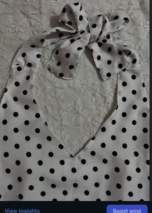 Polka Dot Halter Neck Top