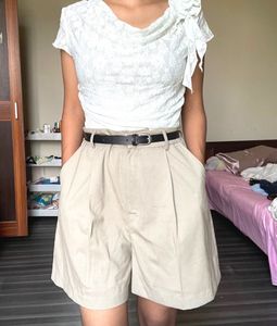 High Waisted Pleated Shorts