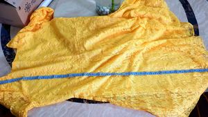 Yellow Lace Gown with sweet heart neck pattern
