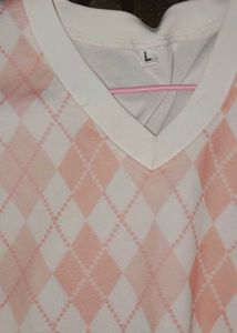 Argyle V-Neck Sleeveless Vest Top