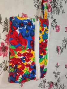 Colorful Floral Zipper Pouch