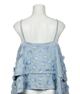 Light Blue Ruffled Floral Camisole Top
