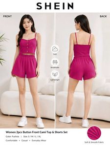 SHEIN Fuchsia Cami Top & Shorts Set