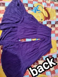 Brinjal colour kurta set