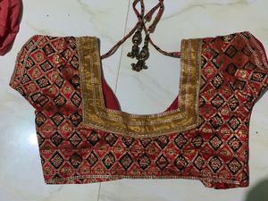 Red With Black Stone Blouse