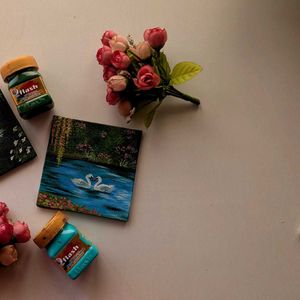 Mini Handmade Swan Painting