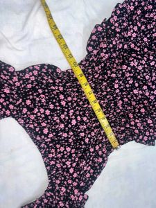 Lolita black floral ditsy print dress