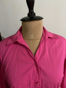Vibrant Pink Button-Up Shirt