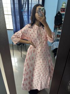 Pink Floral Kurta