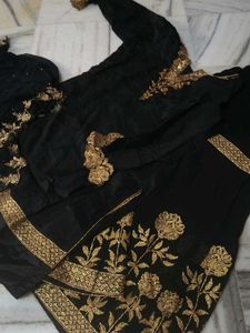 Black Lehenga Choli with Gold Embroidery