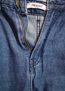 Trendy Blue Denim Cargo Pants