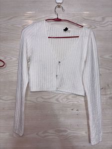 White Ribbed Top