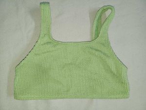 Lime Green Textured Bikini Top