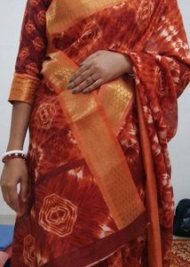 Brown 🤎 Tie-Dye Saree