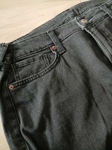 Gray Wide Leg Denim Jeans