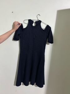 Navy Cold Shoulder Dress