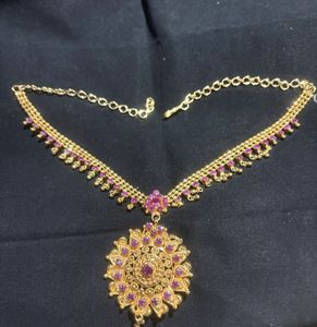 Ruby Red Necklace With Pendant