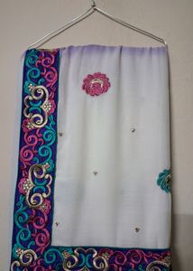 Purple Embroidered Sari