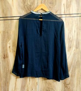 Blouse with Embellished Neckline size-38