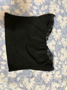 Black Lace Trim Corset Top